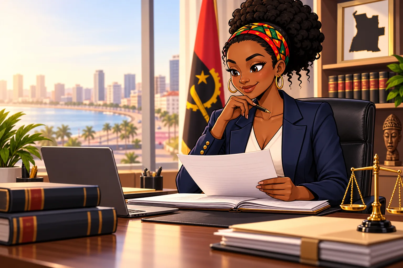 MISS Mwangole a preparar novos conteúdos no seu escritório