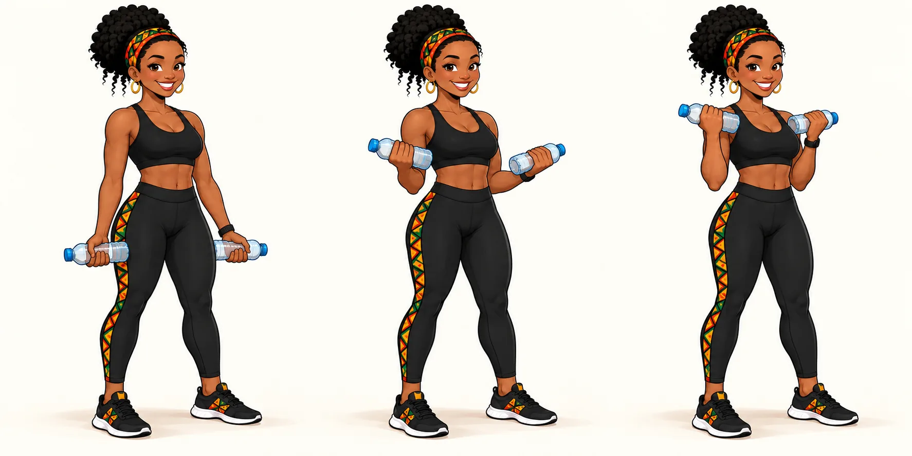 Sequência de execução de Curl de bíceps pela MISS MWANGOLE