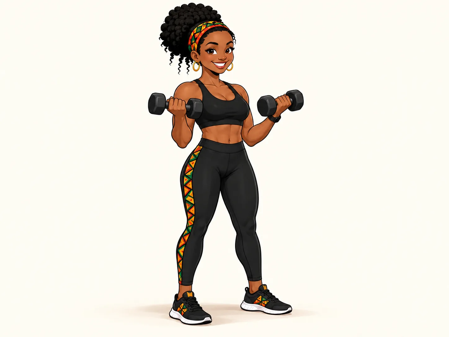 MISS MWANGOLE demonstra Curl de bíceps