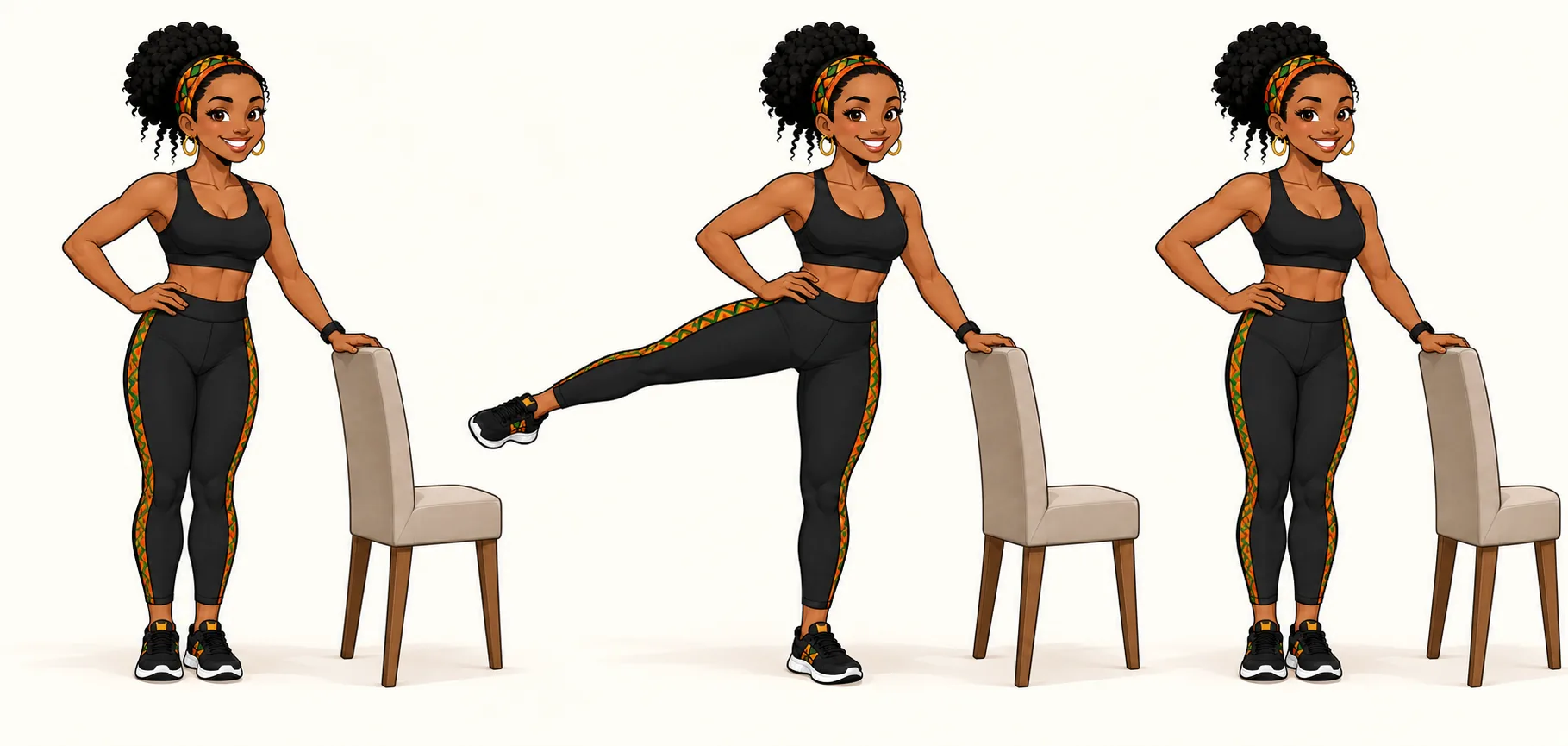 Execution sequence for Standing hip abduction by MISS MWANGOLE
