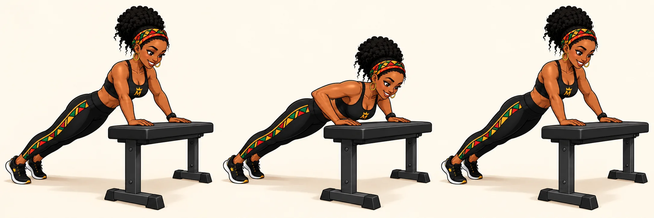 Séquence d’exécution de Pompes inclinées par MISS MWANGOLE