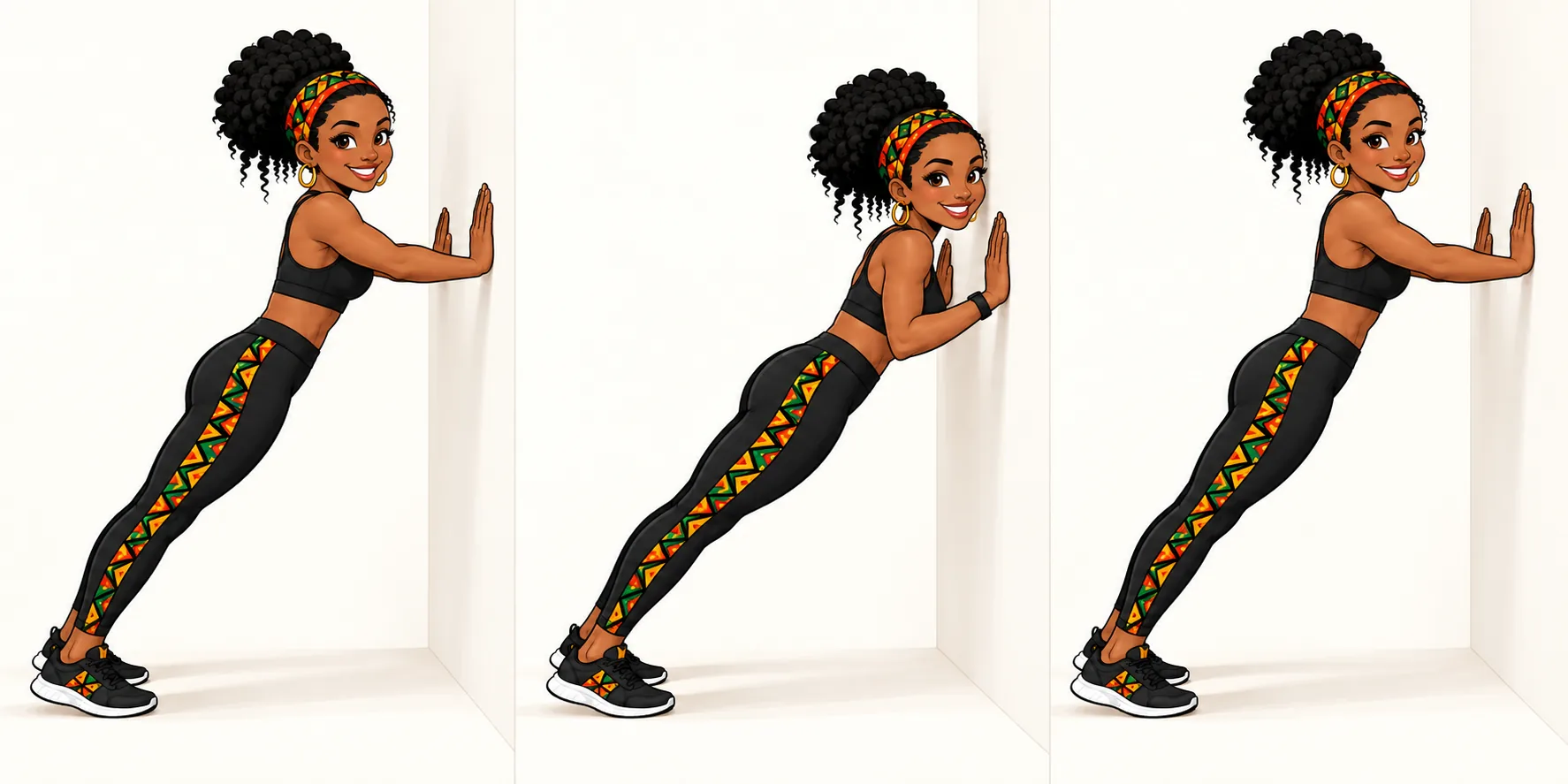 Execution sequence for Wall push-up by MISS MWANGOLE