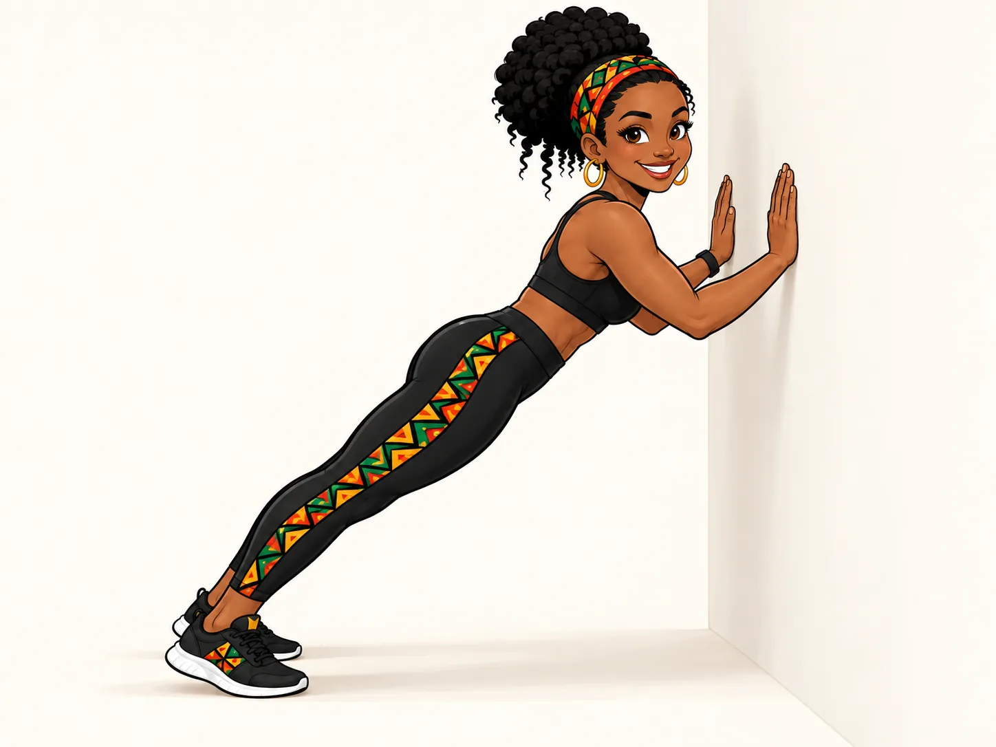 MISS MWANGOLE demonstra Flexão na parede
